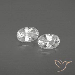 1.70 ctw White Zircon Stones, Natural Zircon in Oval Facet Shape for Sale
