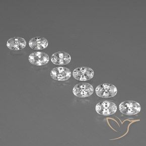 8.67ctw Natural White Zircon, Oval, VVS-VS