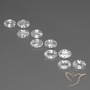 6.89ctw Natural White Zircon, Oval, VVS-VS