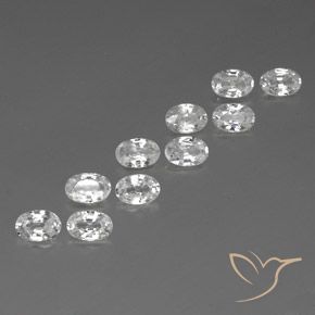 6.89 ctw White Zircon Stones, Natural Zircon in Oval Facet Shape for Sale