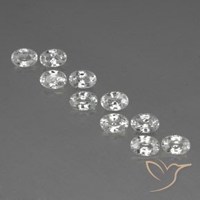 7.91ctw Natural White Zircon, Oval, VVS-VS