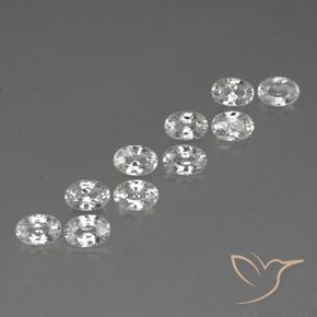 7.91 ctw White Zircon Stones, Natural Zircon in Oval Facet Shape for Sale