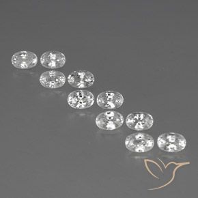 8.40ctw Natural White Zircon, Oval, VVS-VS