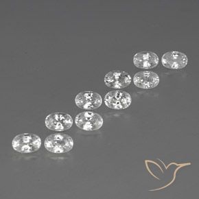 8.40 ctw White Zircon Stones, Natural Zircon in Oval Facet Shape for Sale