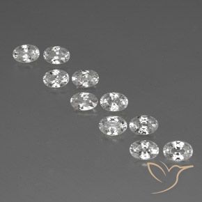 7.78ctw Natural White Zircon, Oval, VVS-VS