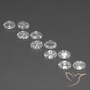 6.92ctw Natural White Zircon, Oval, VVS-VS