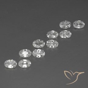 6.92 ctw White Zircon Stones, Natural Zircon in Oval Facet Shape for Sale