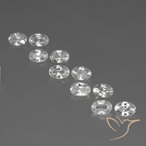 7.74ctw Natural White Zircon, Oval, VVS-VS