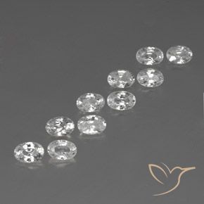 7.74 ctw White Zircon Stones, Natural Zircon in Oval Facet Shape for Sale