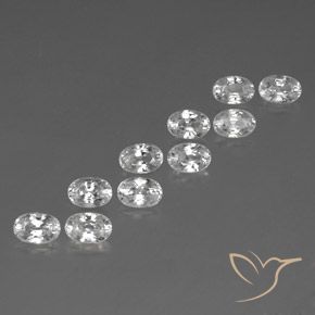 8.37 ctw White Zircon Stones, Natural Zircon in Oval Facet Shape for Sale