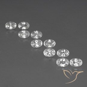 8.35ctw Natural White Zircon, Oval, VVS-VS