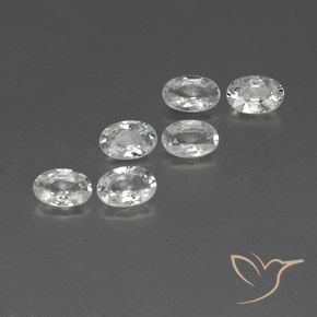 4.07 ctw White Zircon Stones, Natural Zircon in Oval Facet Shape for Sale