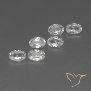 4.06 ctw White Zircon Stones, Natural Zircon in Oval Facet Shape for Sale