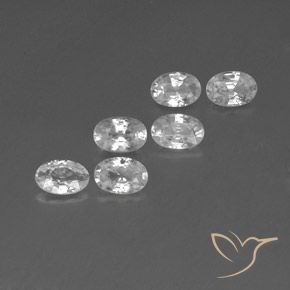 4.04 ctw White Zircon Stones, Natural Zircon in Oval Facet Shape for Sale