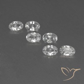 4.06ctw Natural White Zircon, Oval, VVS-VS