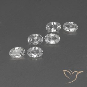4.06 ctw White Zircon Stones, Natural Zircon in Oval Facet Shape for Sale