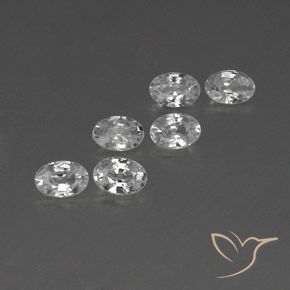 4.00 ctw White Zircon Stones, Natural Zircon in Oval Facet Shape for Sale