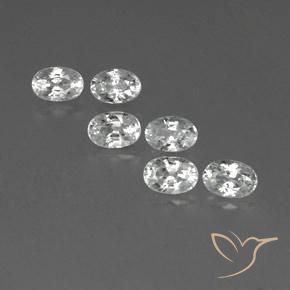5.03ctw Natural White Zircon, Oval, VVS-VS