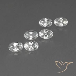 5.03 ctw White Zircon Stones, Natural Zircon in Oval Facet Shape for Sale