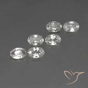 4.23 ctw White Zircon Stones, Natural Zircon in Oval Facet Shape for Sale