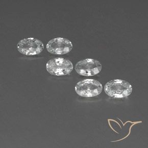 3.93ctw Natural White Zircon, Oval, VVS-VS
