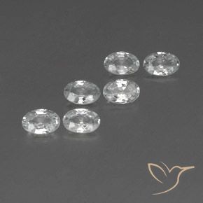 3.93 ctw White Zircon Stones, Natural Zircon in Oval Facet Shape for Sale