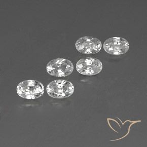5.24 ctw White Zircon Stones, Natural Zircon in Oval Facet Shape for Sale