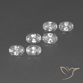 4.54 ctw White Zircon Stones, Natural Zircon in Oval Facet Shape for Sale