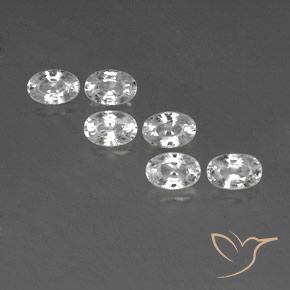 4.95ctw Natural White Zircon, Oval, VVS-VS