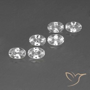 4.95 ctw White Zircon Stones, Natural Zircon in Oval Facet Shape for Sale