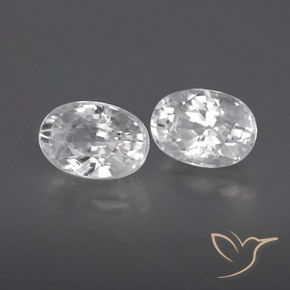 1.70 ctw White Zircon Stones, Natural Zircon in Oval Facet Shape for Sale