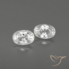 1.88 ct White Zircon, 6.1 x 4.2 mm Oval Cut From Cambodia, Photo A