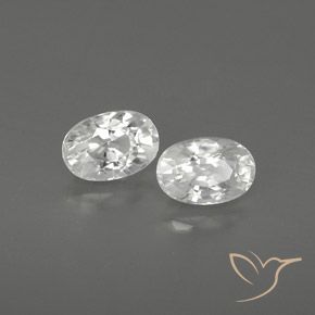 1.88 ctw White Zircon Stones, Natural Zircon in Oval Facet Shape for Sale