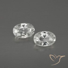 1.67 ctw White Zircon Stones, Natural Zircon in Oval Facet Shape for Sale