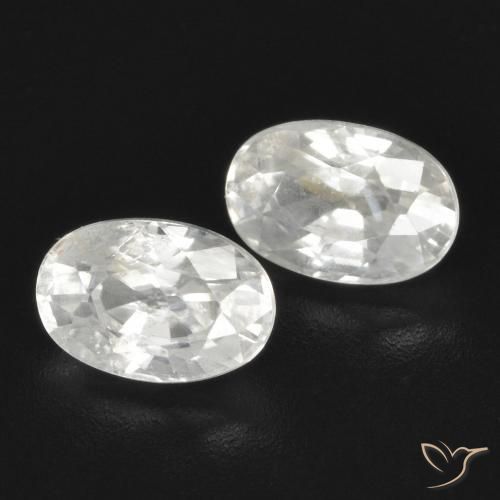 1.83 ctw White Zircon Stones, Natural Zircon in Oval Facet Shape for Sale