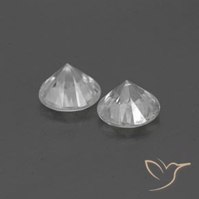 Zircon Gemstones in 5.5 mm (calibrated) Size for Sale, Zircon Stones in White Color