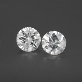 1.75 ctw White Zircon Gemstones, Zircon Gems in Diamond-Cut Shape for Sale.