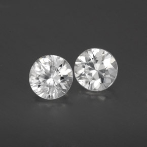 1.75 ctw White Zircon Stones, Natural Zircon in Diamond-Cut Shape for Sale