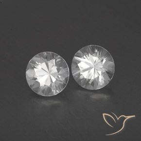1.95 ctw White Zircon Stones, Natural Zircon in Diamond-Cut Shape for Sale