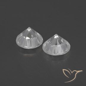 Zircon Gemstones in 5.5 mm (calibrated) Size for Sale, Zircon Stones in White Color