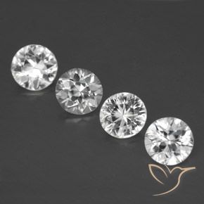 3.36ctw Natural White Zircon, Round, VVS-VS