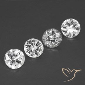 3.36 ctw White Zircon Stones, Natural Zircon in Diamond-Cut Shape for Sale