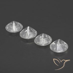 Zircon Gemstones in 5.5 mm (calibrated) Size for Sale, Zircon Stones in White Color