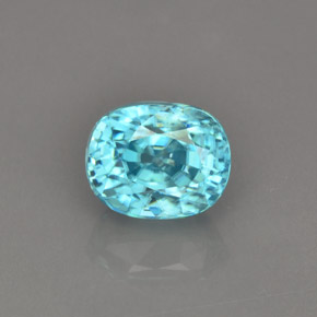 4.15 ct Blue Zircon Gemstone, Zircon Gem in Oval Facet Shape for Sale.