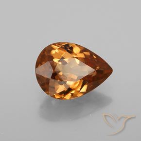 1.40 ct Orange Zircon Stone, Natural Zircon in Pear Facet Shape for Sale