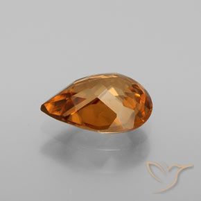 Zircon Gemstone in 8 x 6 mm (calibrated) Size for Sale, Zircon Stone in Medium-Dark Orange Color