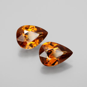 3.21 ctw Orange Zircon Stones, Natural Zircon in Pear Facet Shape for Sale