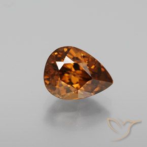 2.15ct Natural Earth Orange Zircon, Pear Shape, VVS