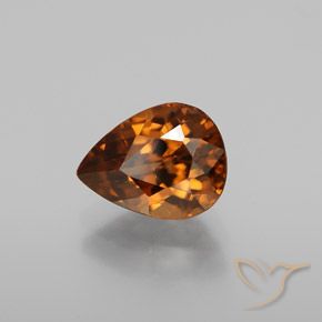 2.15 ct Orange Zircon Stone, Natural Zircon in Pear Facet Shape for Sale