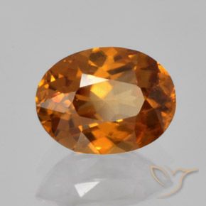 1.77 ct Orange Zircon Stone, Natural Zircon in Oval Facet Shape for Sale